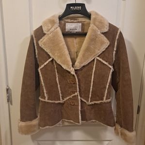 Women Wilson Leather Suede Faux Fur Jacket